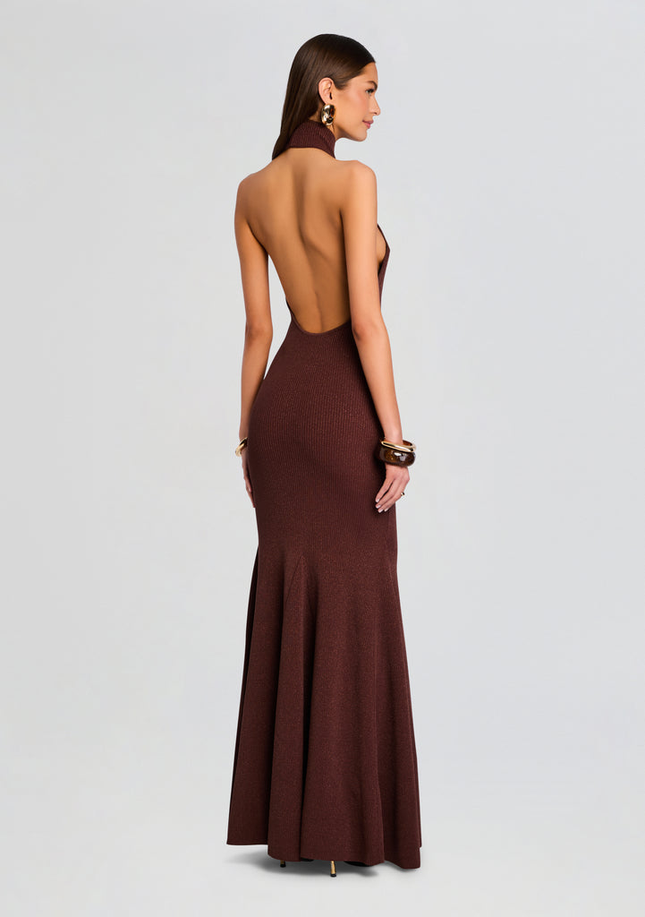 knit brown dress retrofete Kimbra Knit Dress in Brown