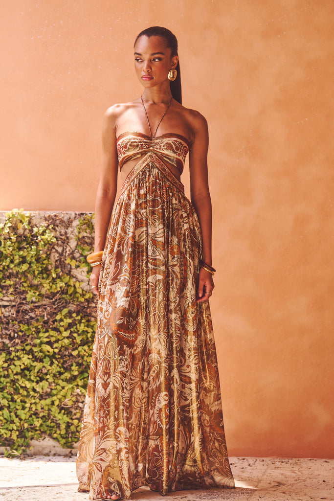 kimmie maxi dress Retrofete Kimmy Dress in Brown