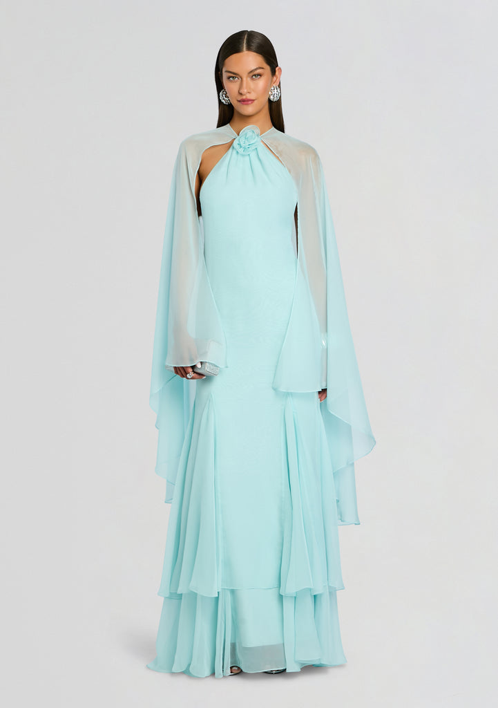 retroféte Women's Lirael Chiffon Dress - Blue