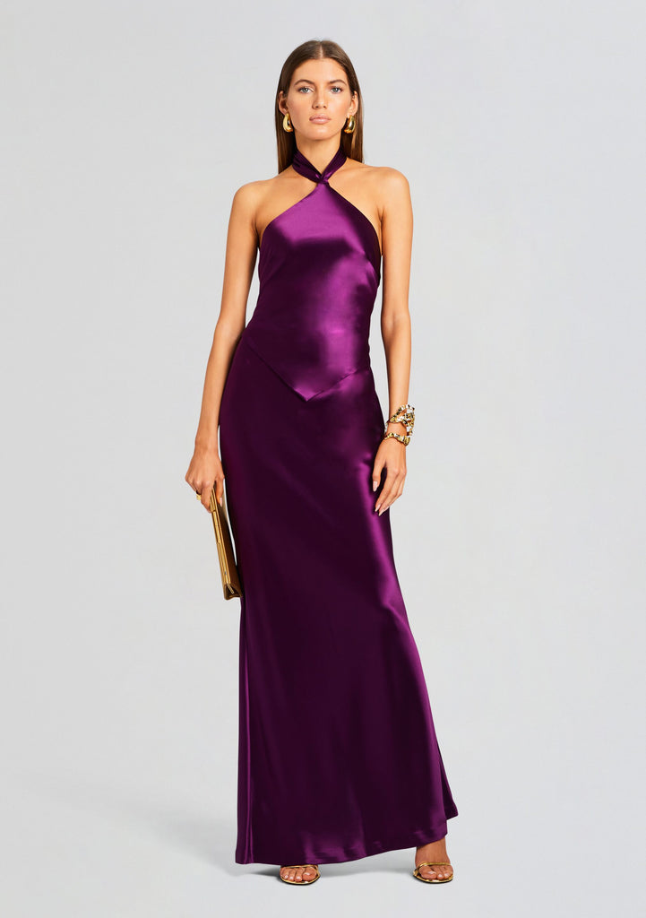 eggplant cocktail dress