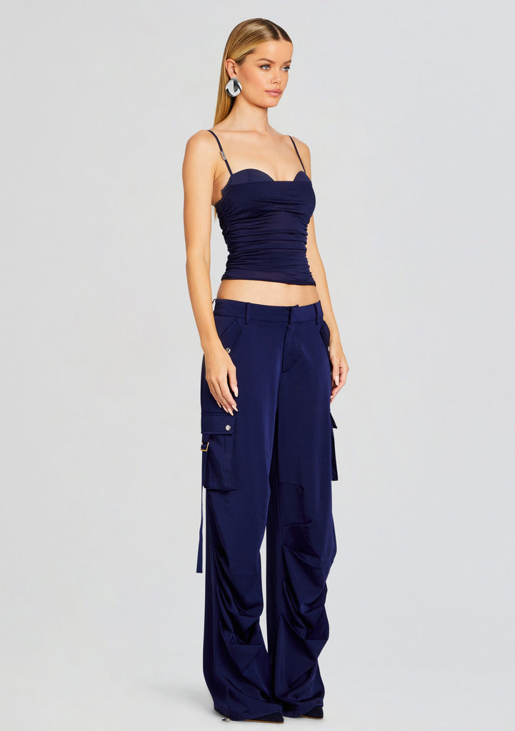 【L'Appartement】 drape satin cargo pants Amazon.com: Satin Cargo Pants for Women High Waist Multiple
