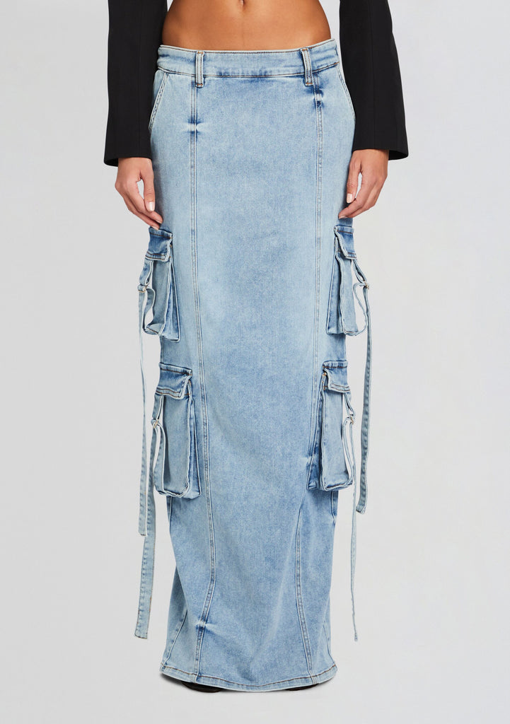 Cerise Denim Skirt