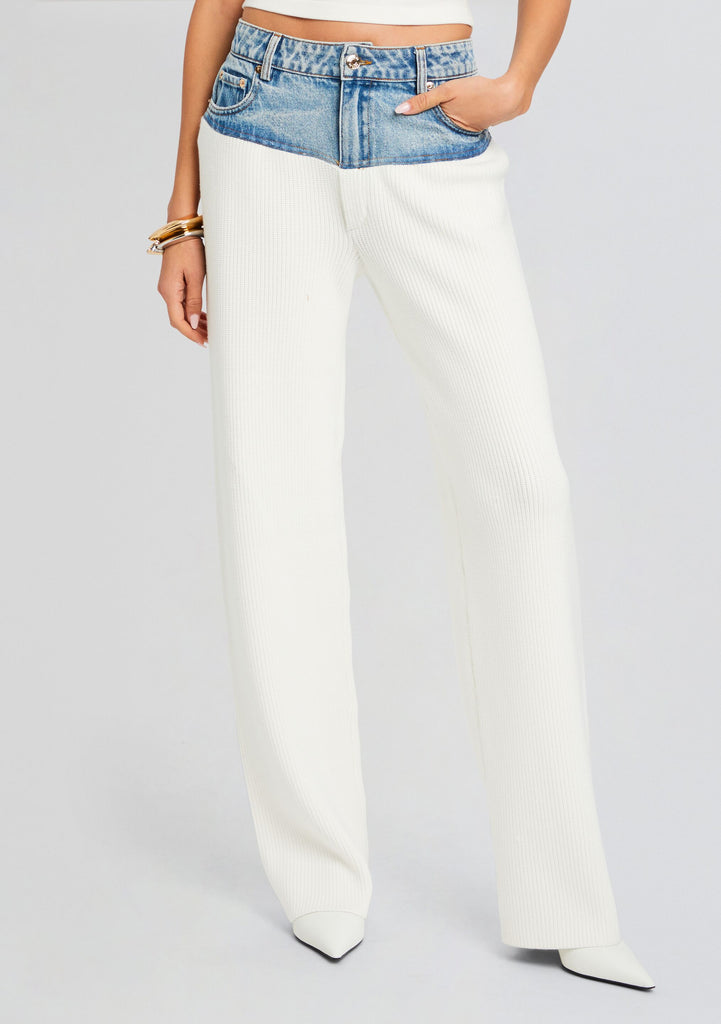 デニム・ジーパン CM Easy Linen Denim Slacks (2color) New Paolina cotton and linen jeans for women 104823a2gq
