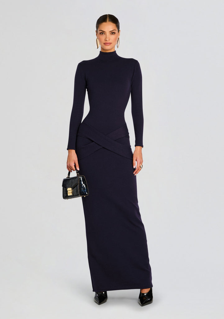 Milo Knit Maxi Dress with Button Front
