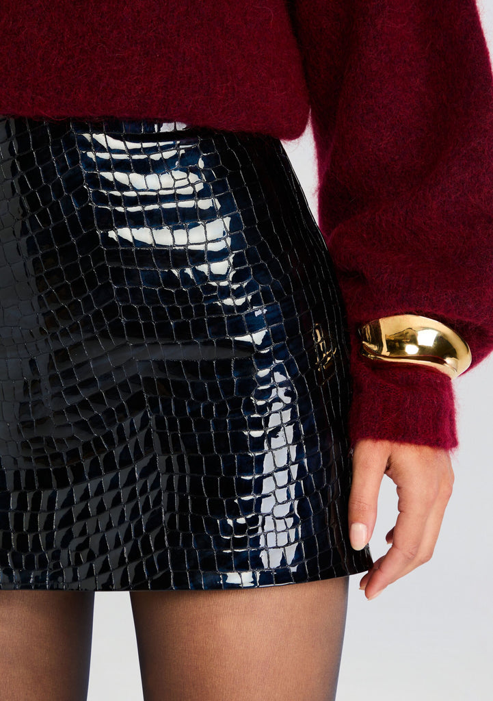 【AmeriVINTAGE】DEEPSLITFAKE LEATHER SKIRT DEEP SLIT SYNTHETIC LEATHER SKIRT（スカート）｜Ameri（アメリ