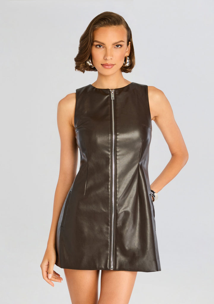 Aria Vegan Leather Mini Dress Retrofete Aria Vegan Leather Mini Dress Retrofete
