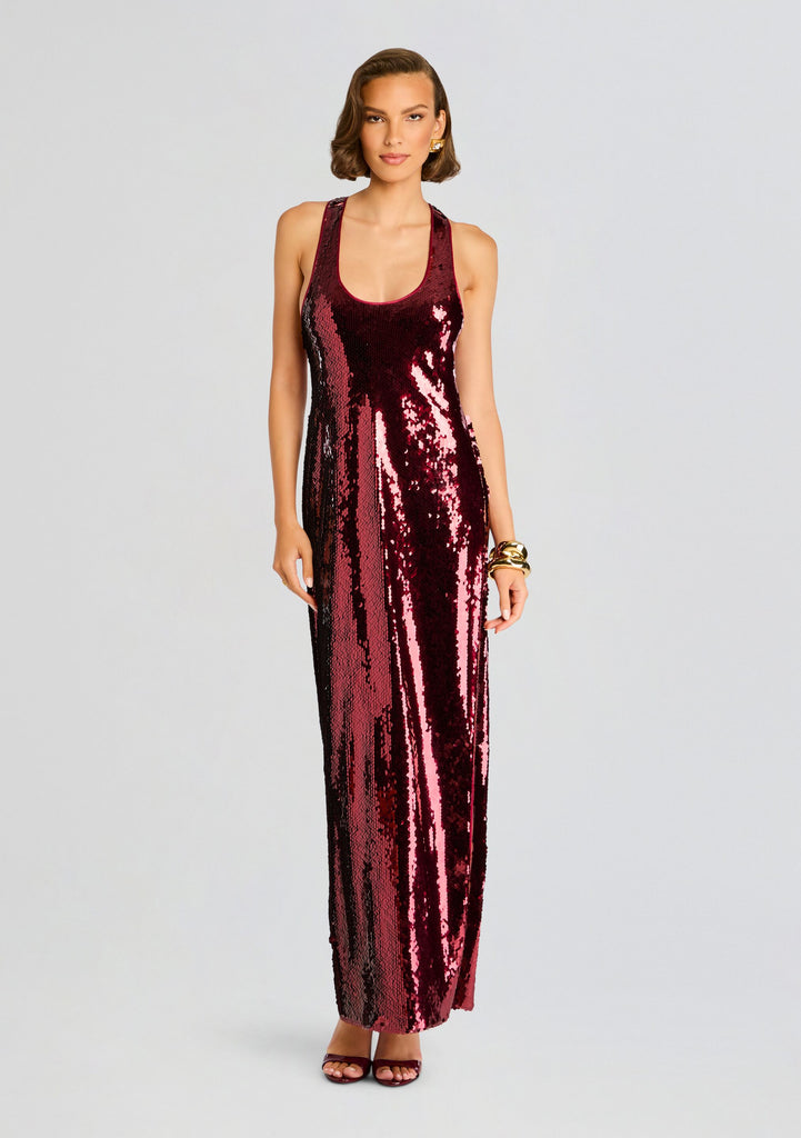 Burgundy Sequin Dress