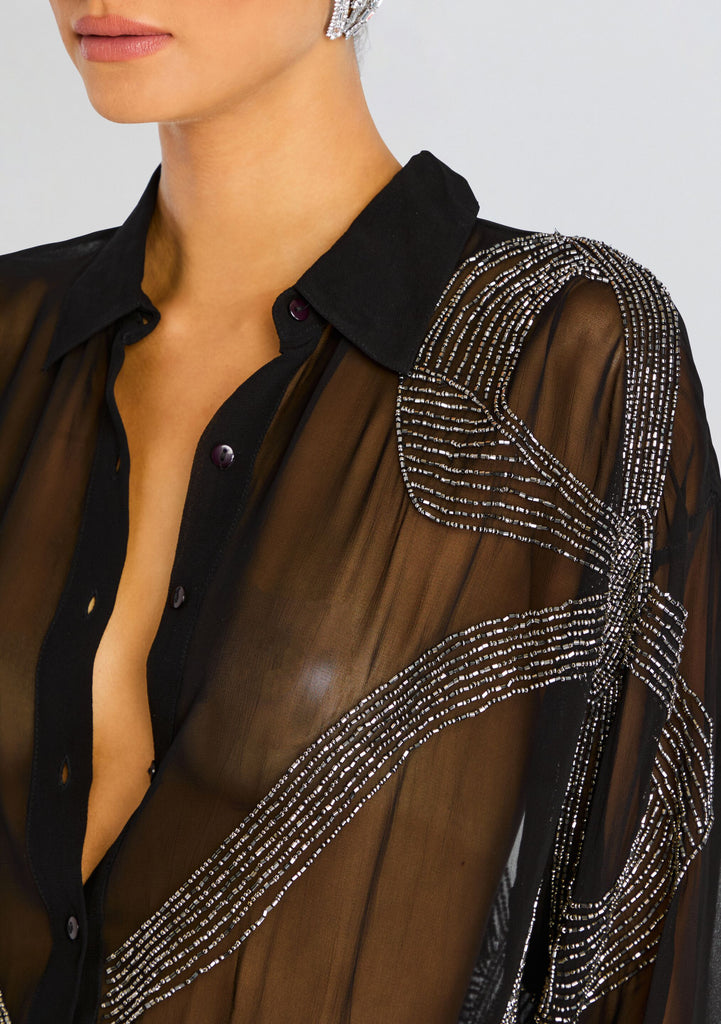 トップス Ameri SHEER EMBROIDERED SHIRT 51tWyhF-b7L.jpg