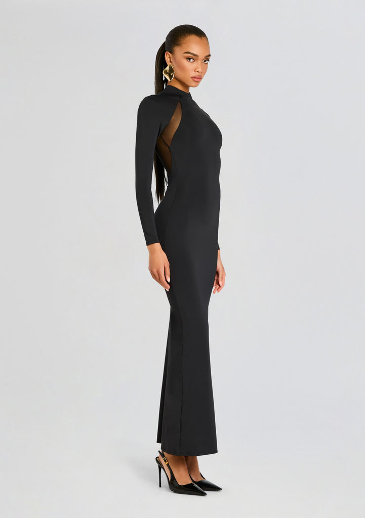 Krystal Maxi Dress with Mesh Paneling – Retrofete Krystal Maxi Dress with Mesh Paneling – Retrofete