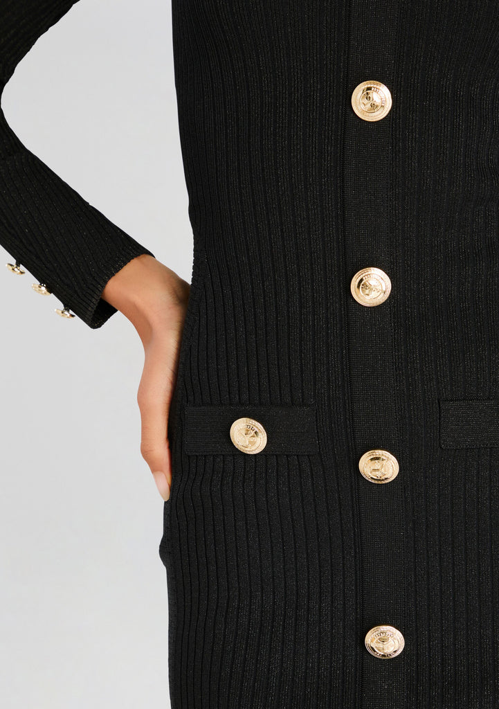 Thea Metallic Rib Knit Dress Retrofete Thea Metallic Rib Knit Dress Retrofete