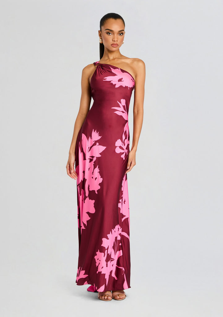 retrofete pink one shoulder dress One-Shoulder Long Dress w/ Tags