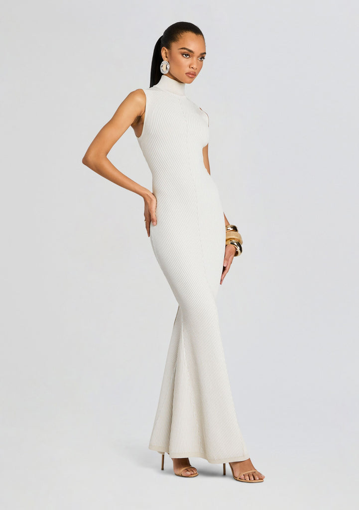 skylar gold metallic knit dress missy empire retroféte Women's Skylar Metallic Knit Dress - White
