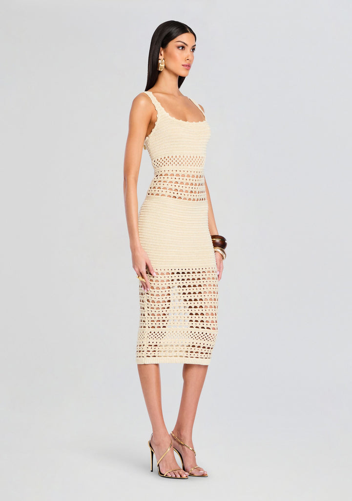 Retrofte Women's Avril Crochet Dress - Ivory Gold - Size XXS Retrofte Women's Avril Crochet Dress - Ivory Gold - Size XXS