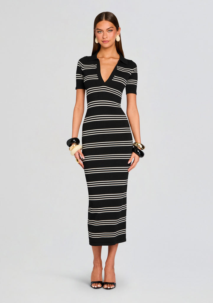 black and white knit maxi dress Sam Knit Maxi Dress