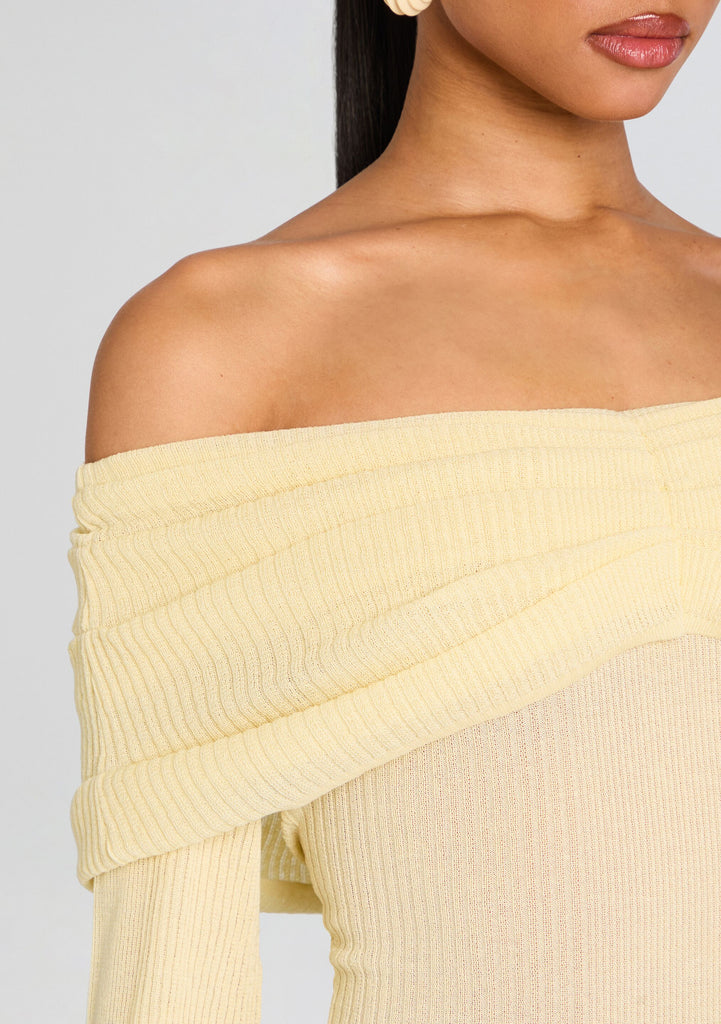 Ser.O.Ya Women's Xen Knit Mini Dress - Pastel Yellow