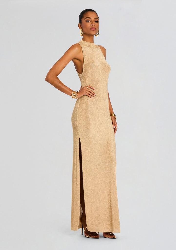 SEROYA Henne Metallic Dress in Metallic Gold - Size XS SEROYA Henne Metallic Dress in Metallic Gold - Size XS