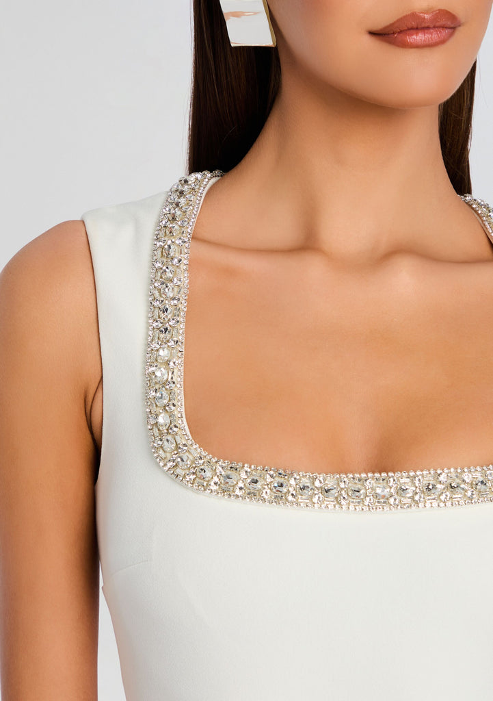 bexley mini dress retroféte Women's Bexley Embellished Dress - White