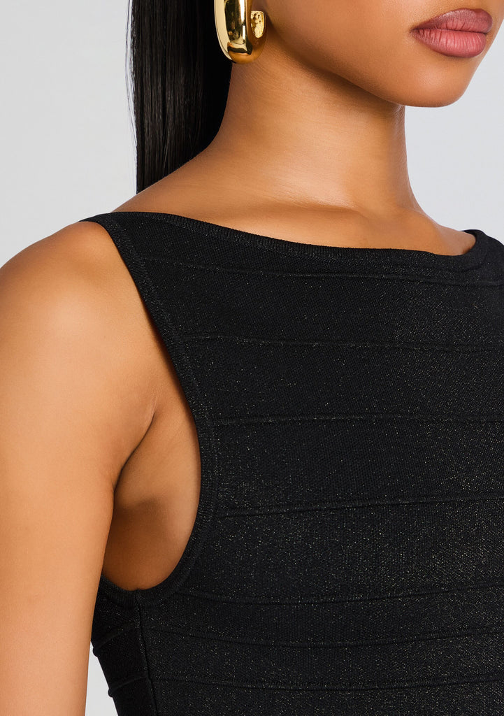 metallic vest dress Retrofete Audrina Knit Dress in Black