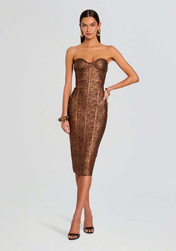 zora coated knit dress Charlize – Retrofete Dresses_3/4 Sleeve A-Line