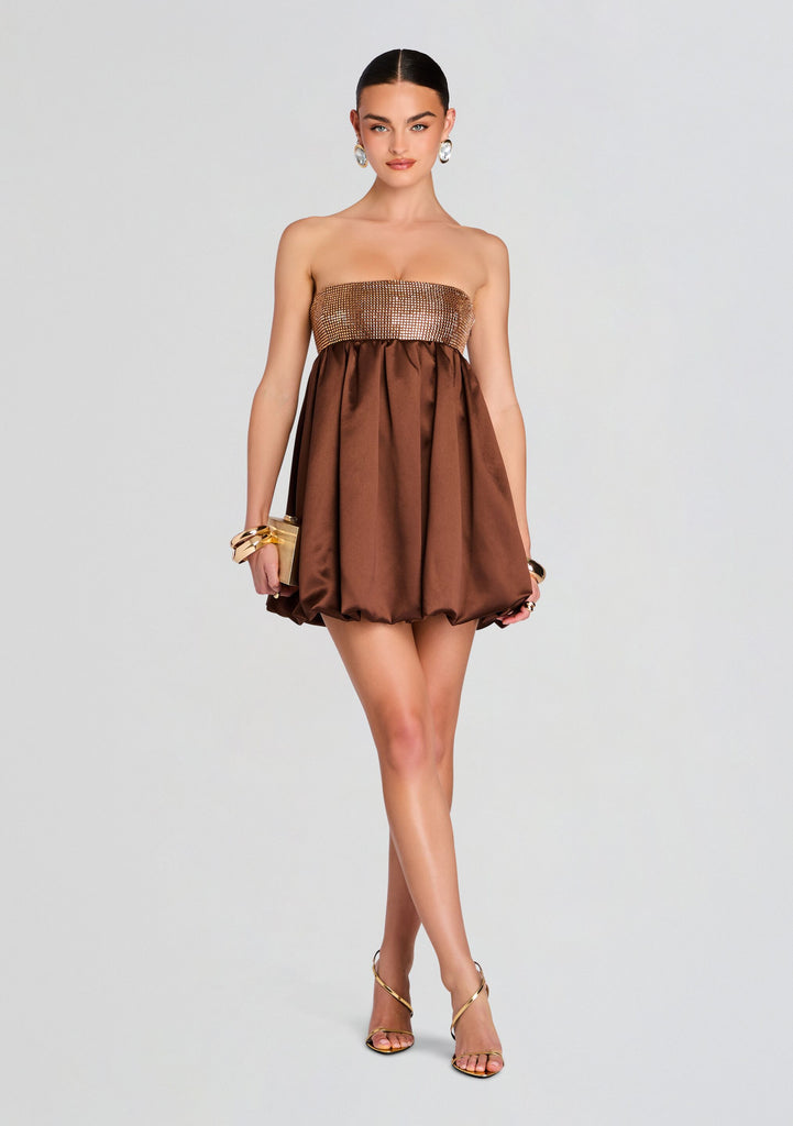 alc delfina dress brown Retrofête a crystal
