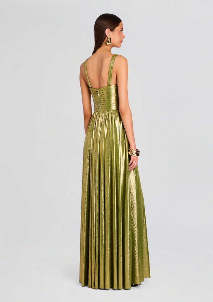 retrofete iris metallic maxi dress retroféte Women's Iris Dress - Green