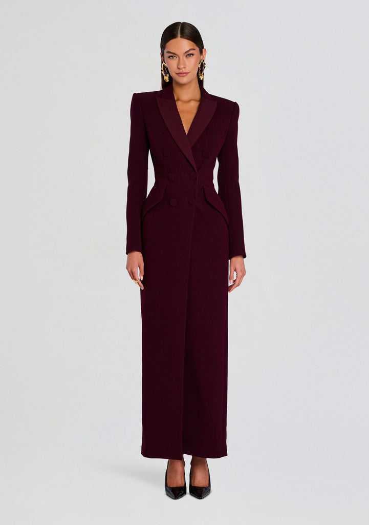 Amberly Evening Blazer Dress Bordeaux / XS