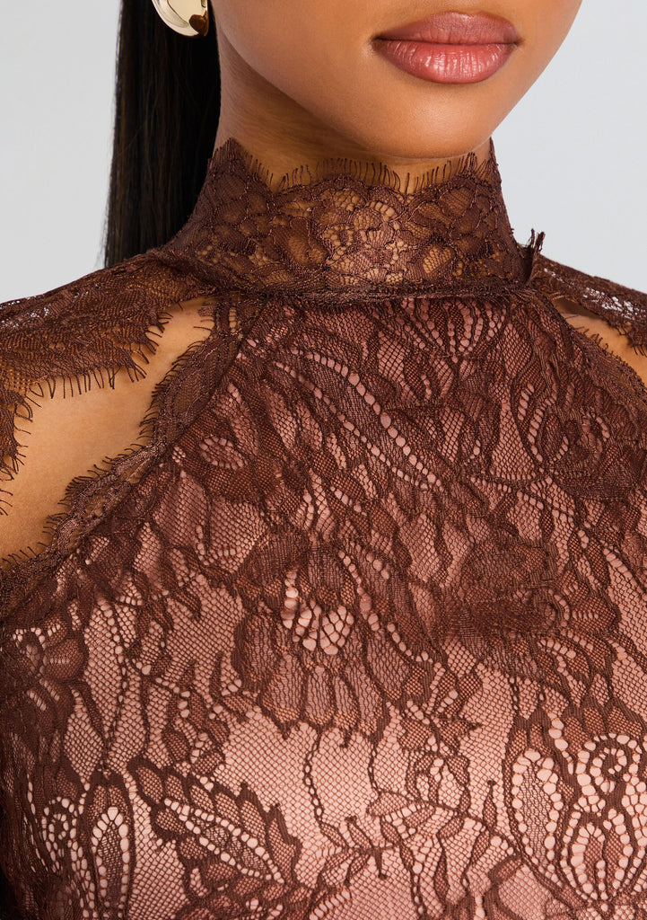 blue lace dresses with sleeves Juliette Long Sleeve Blue Lace Midi Dress main image 0