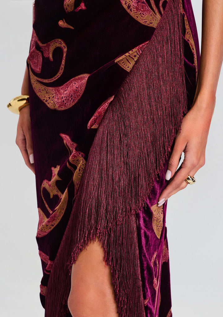 retrofte Women's Iridessa Velvet Dress - Red - Maxi dresses retrofte Women's Iridessa Velvet Dress - Red - Maxi dresses