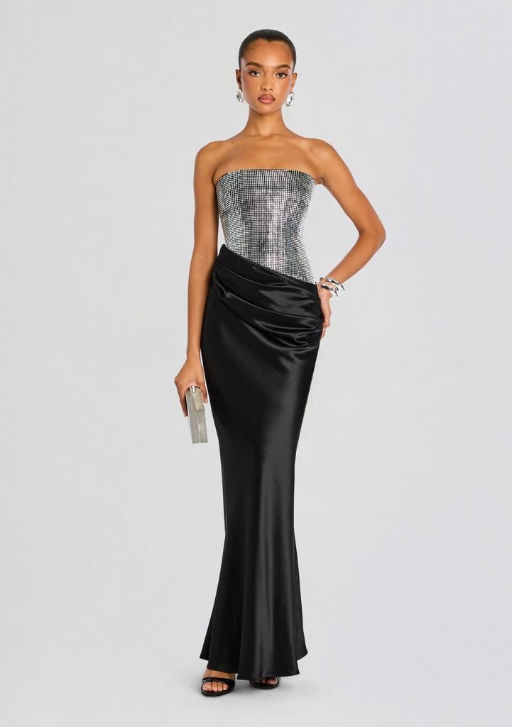 black dress with silver retroféte Women's Alexandra Dress - Black