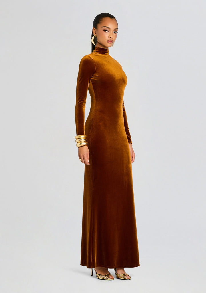 Viola Velvet Maxi Dress Marigold / XXS