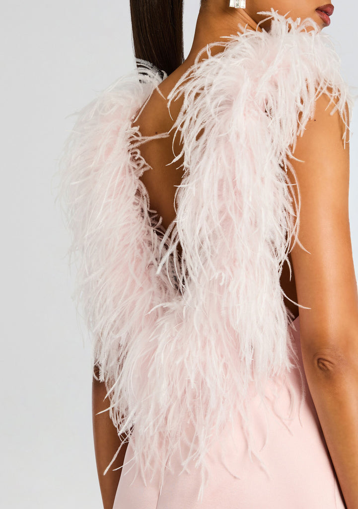 open lace back dress Sirena Feather Sequin Dress main image 1