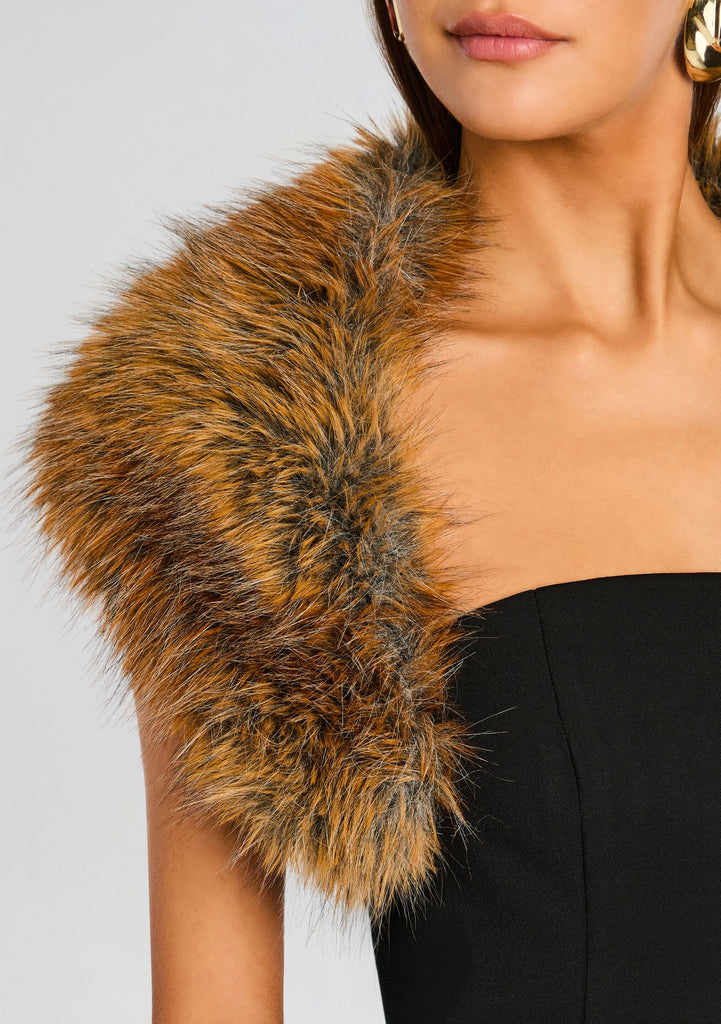 retroféte Women's Salmee Faux Fur Romper - Black