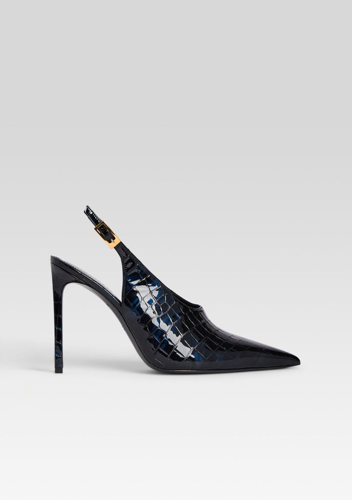 靴 BOHEMSEO SLEEK LEATHER BELTED SLINGBACK Celia Leather Slingback – Retrofete