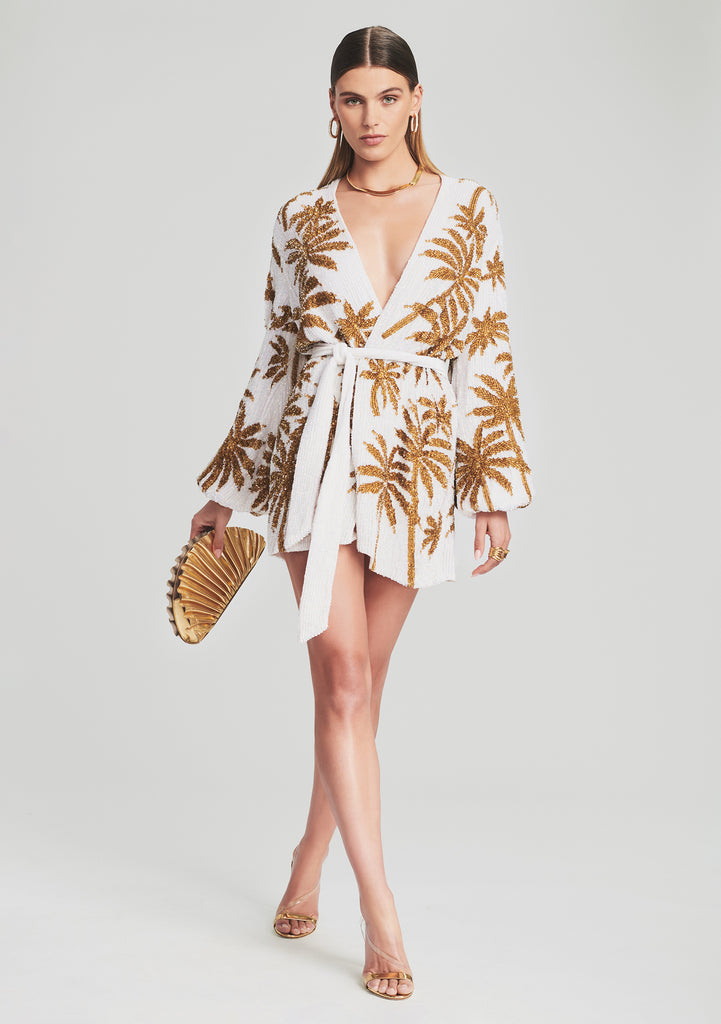Gabrielle Sequin Palm Robe