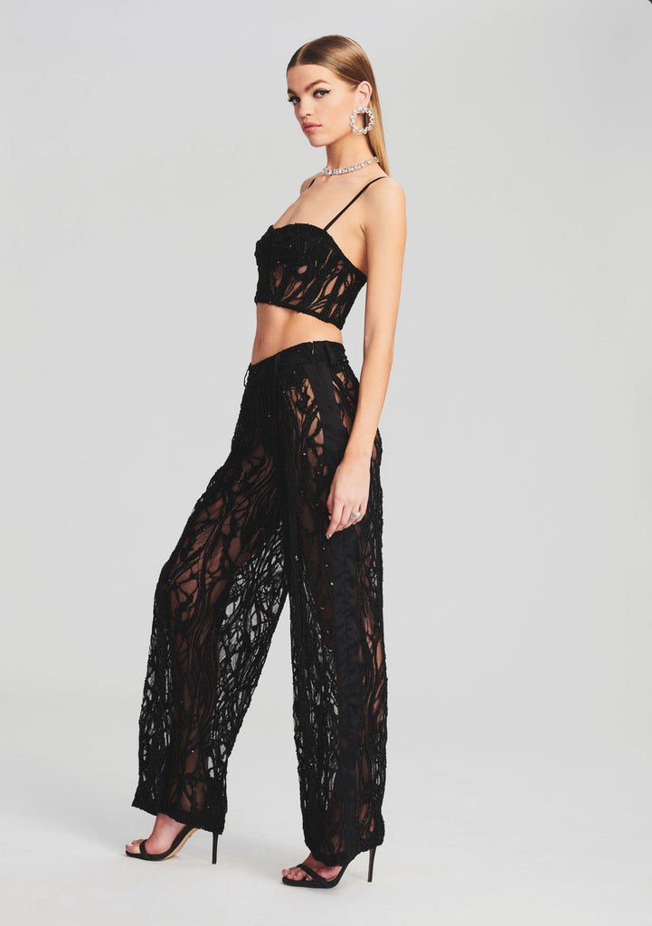 Wide leg lace best sale pants