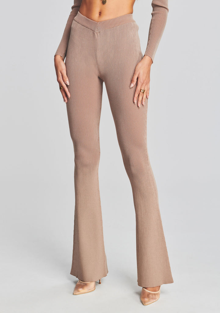 Fitted Mini Flare Pant - Natural Luxe Knit – JOAH BROWN®