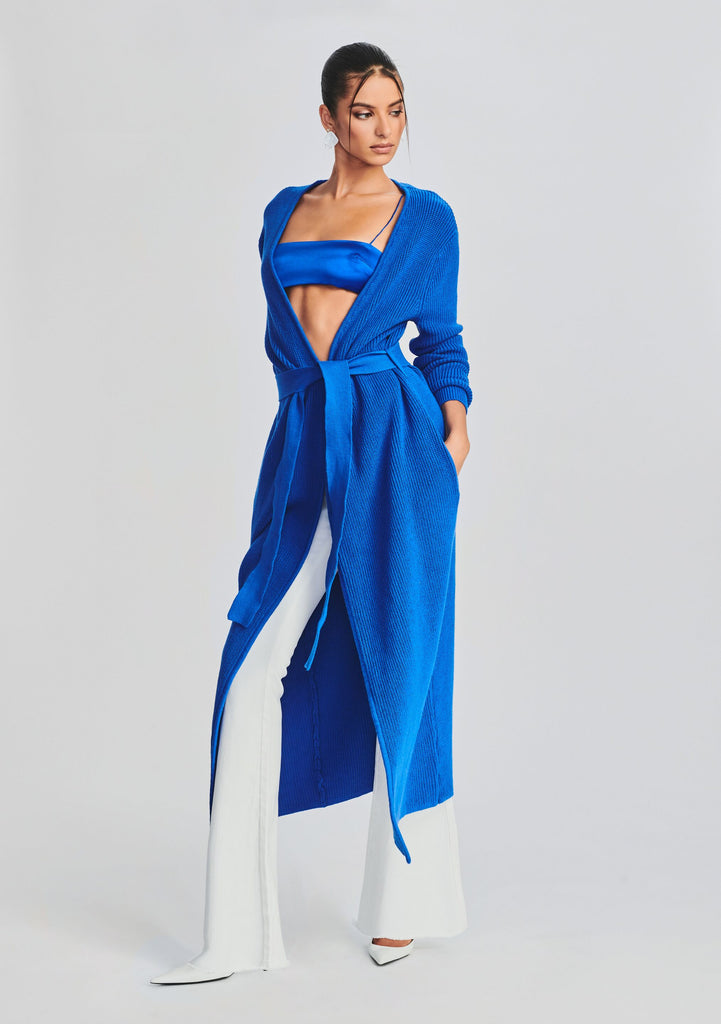 Royal blue duster cardigan on sale
