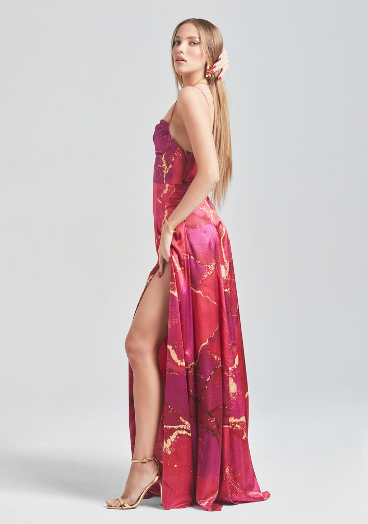 gracie satin maxi dress Vestido Maxi de Satn Gracie - Negro