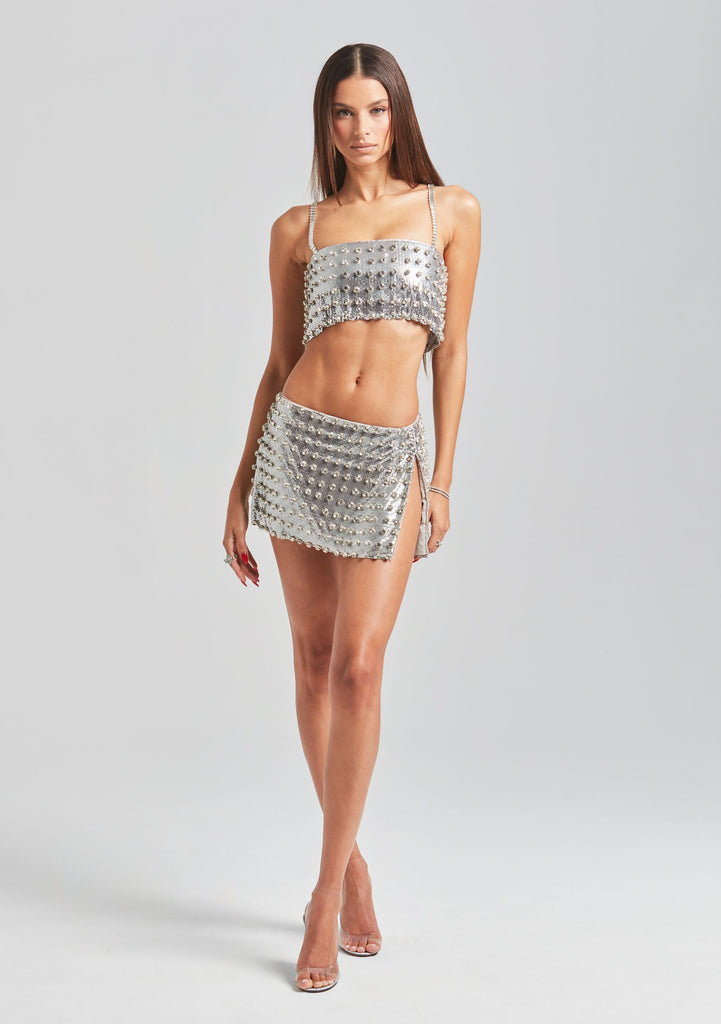 Milos Embellished Chainmail Top – Retrofete