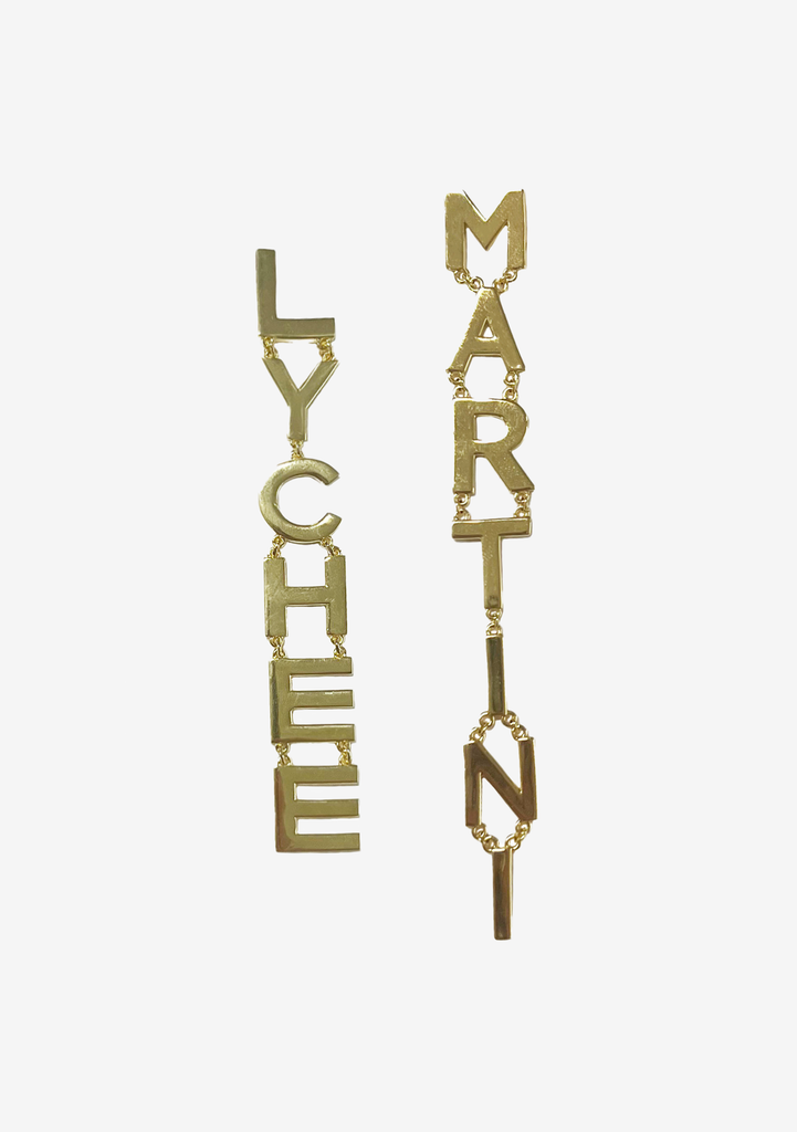 Letter on sale drop earrings