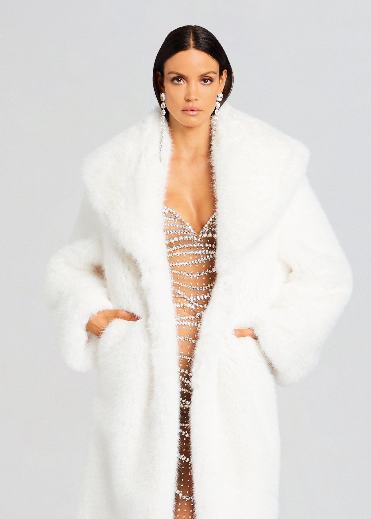 faux fur coat for formal dress Faux Fur Coat With Formal Dress