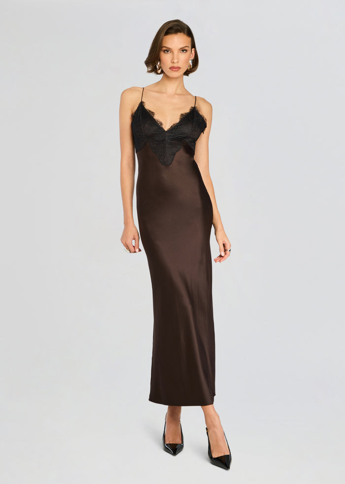 Grenache Satin Maxi Dress