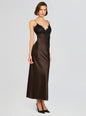 Grenache Satin Maxi Dress