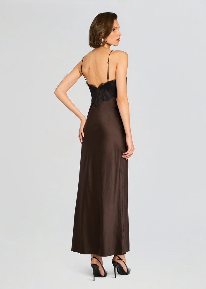 Grenache Satin Maxi Dress