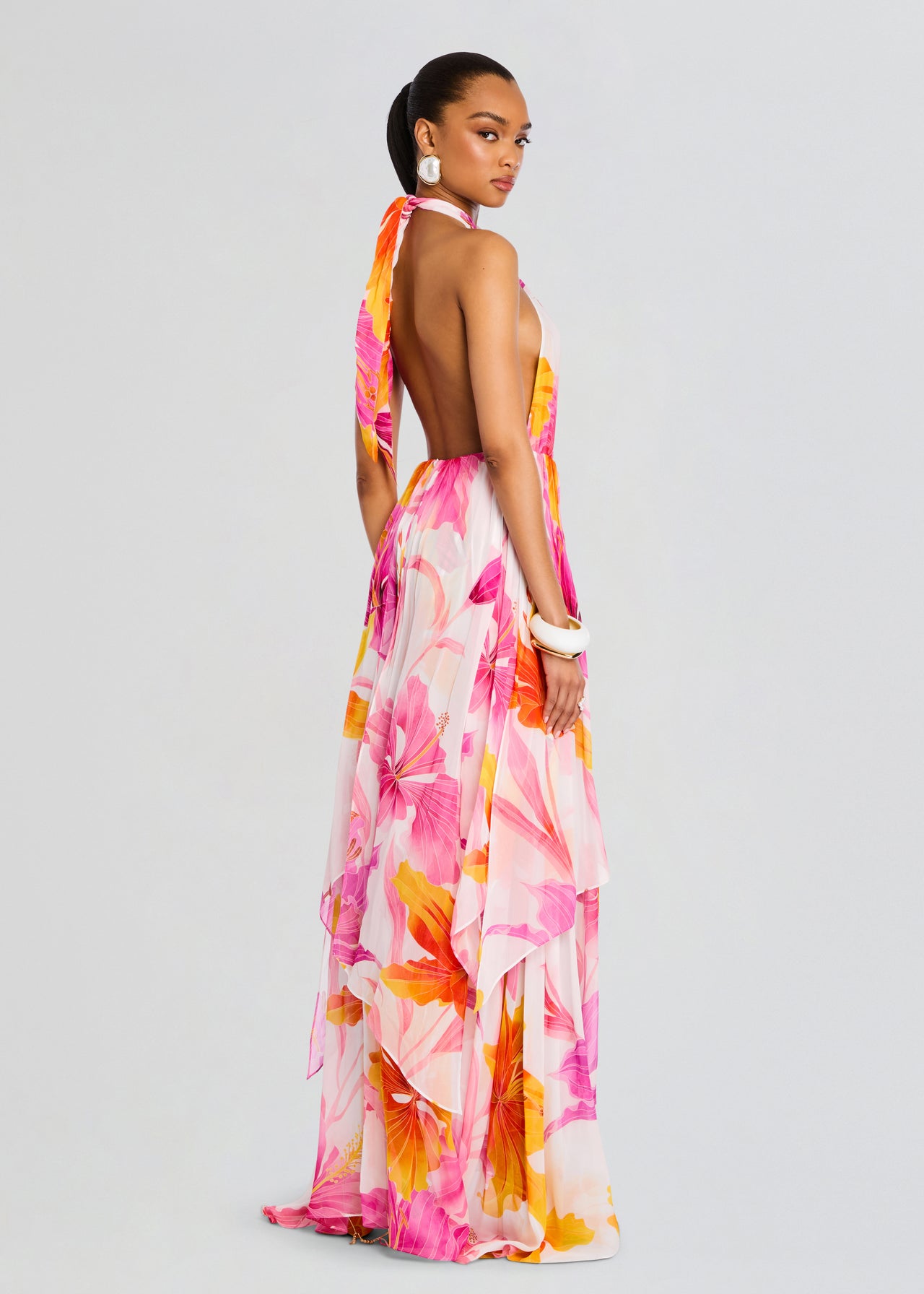 pink and orange silk dress FAVORITE SILK DRESS - PINK RED