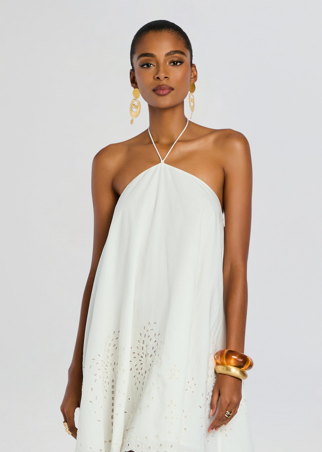 slim fit dress slacks Arista Satin Gown in Ivory Pearl main image 0