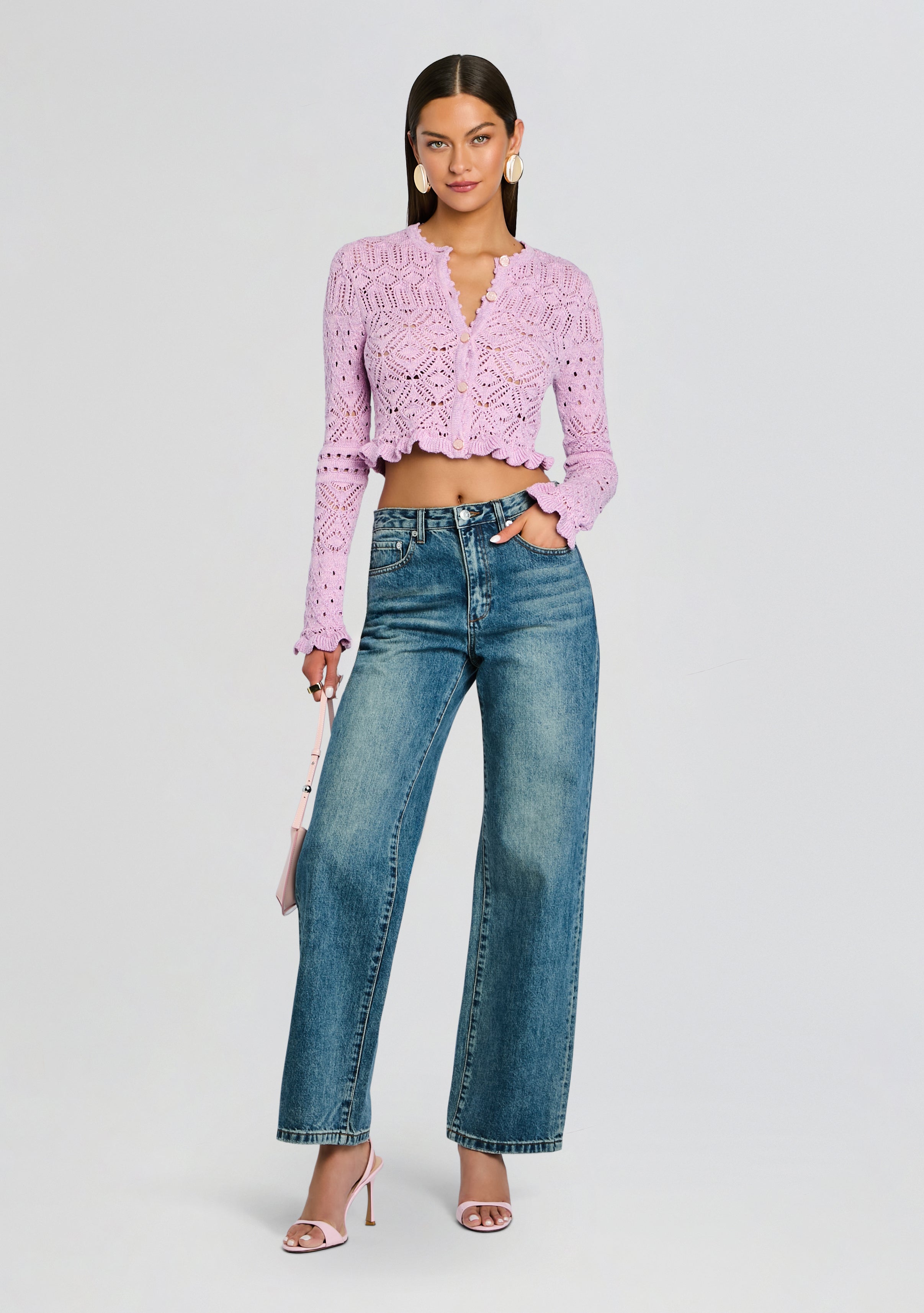 Giuliana Metallic Crochet Cardigan – Retrofete