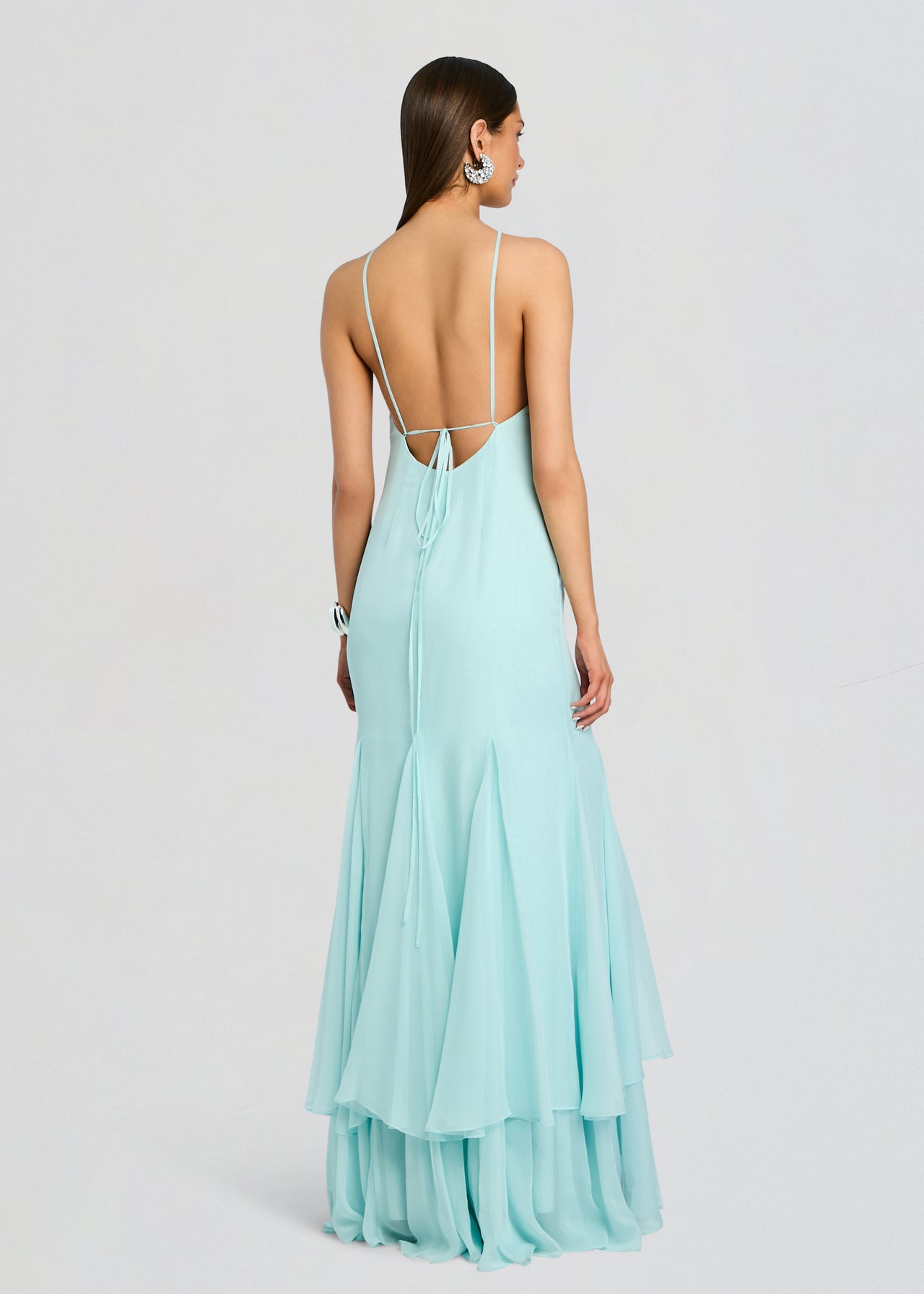 retrofte Women's Lirael Chiffon Dress - Blue - Maxi Dresses retrofte Women's Lirael Chiffon Dress - Blue - Maxi Dresses