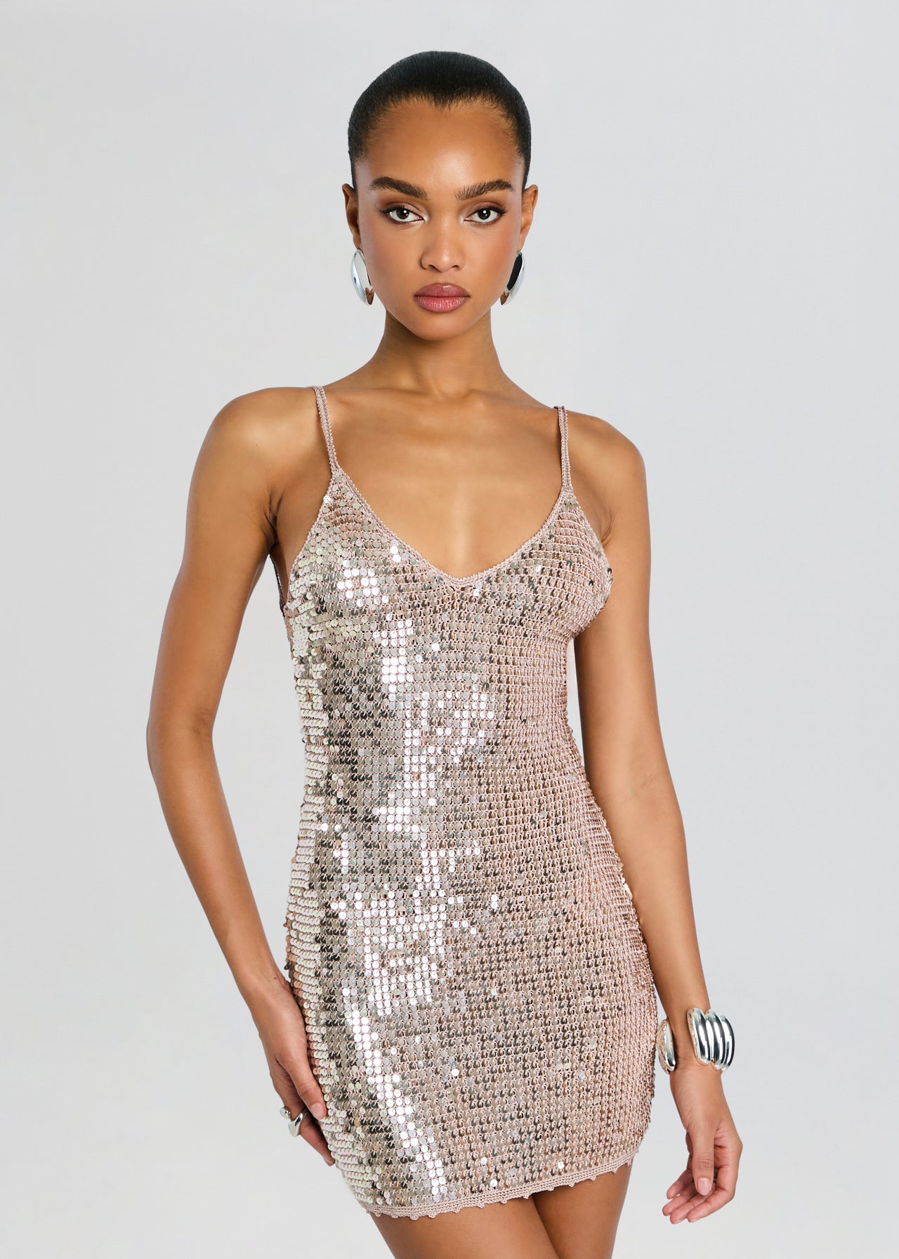retrofte Women's Renata Sequin Crochet Dress - White - Mini dresses retrofte Women's Renata Sequin Crochet Dress - White - Mini dresses