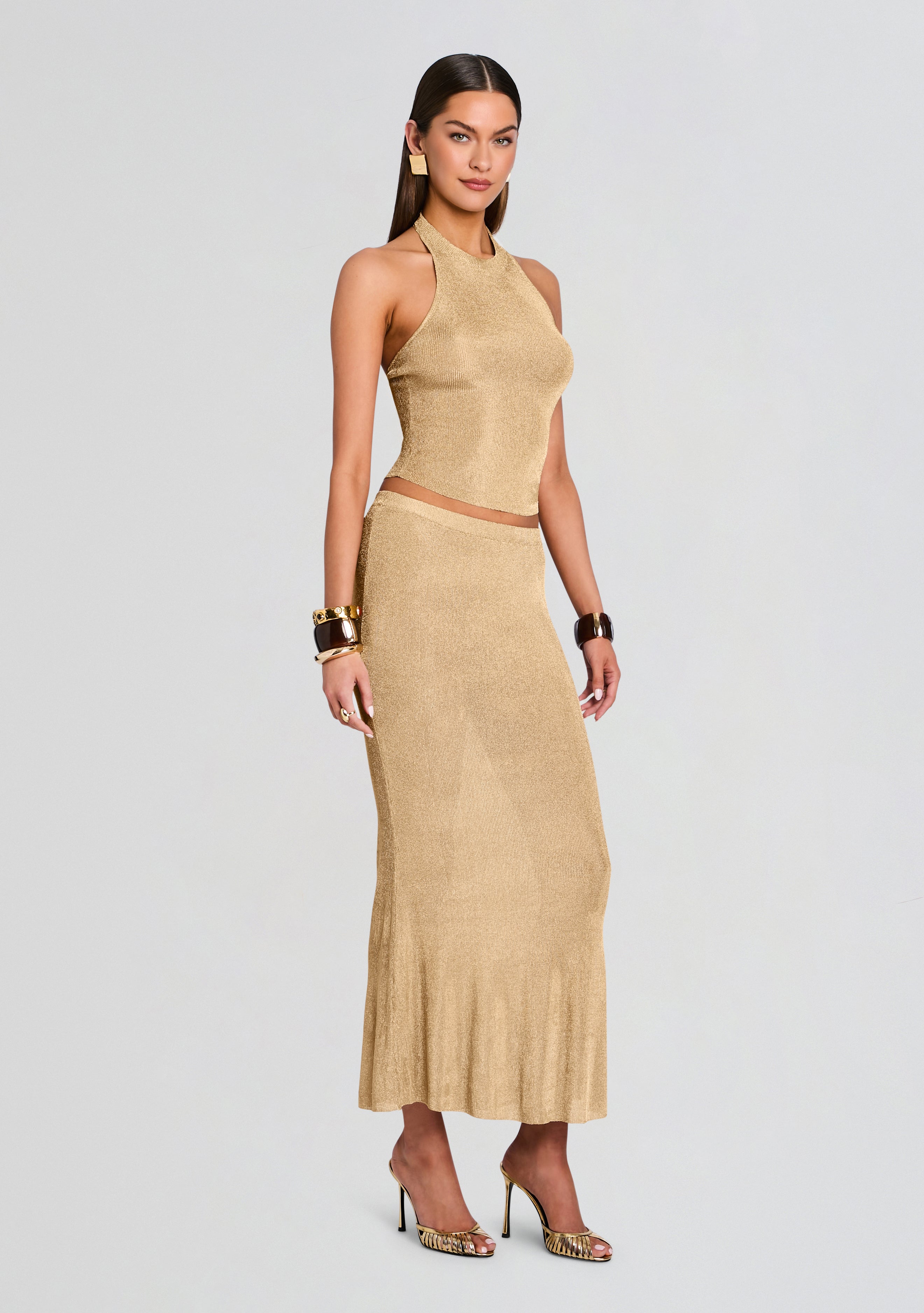 Harmony Metallic Knit Skirt – Retrofete